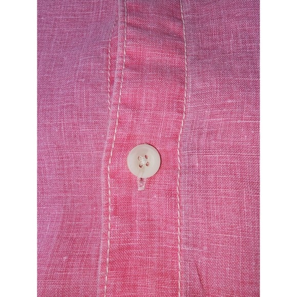 Tommy Bahama Relax Mens M Button Up Shirt Pink 100% Linen Short Sleeve * - Picture 7 of 16